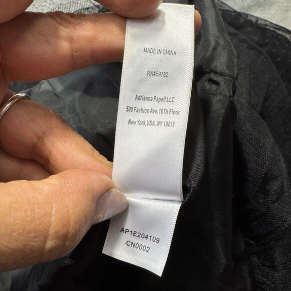 ADRIANNA PAPELL Womens Dress Sz 2 Black Whimsigoth Cocktail Coquette Dark Fairy - Picture 7 of 13